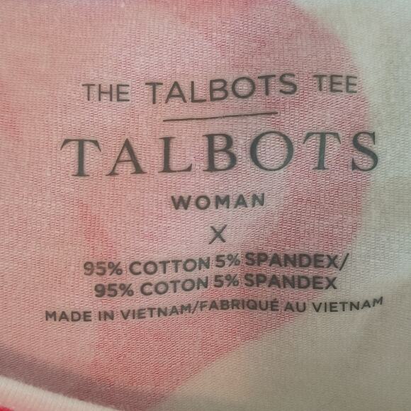 Talbots 3/4 Sleeve Tee Wmn's Plus Sx X White Red Pink Floral Boat Neck Pullover - Picture 2 of 13